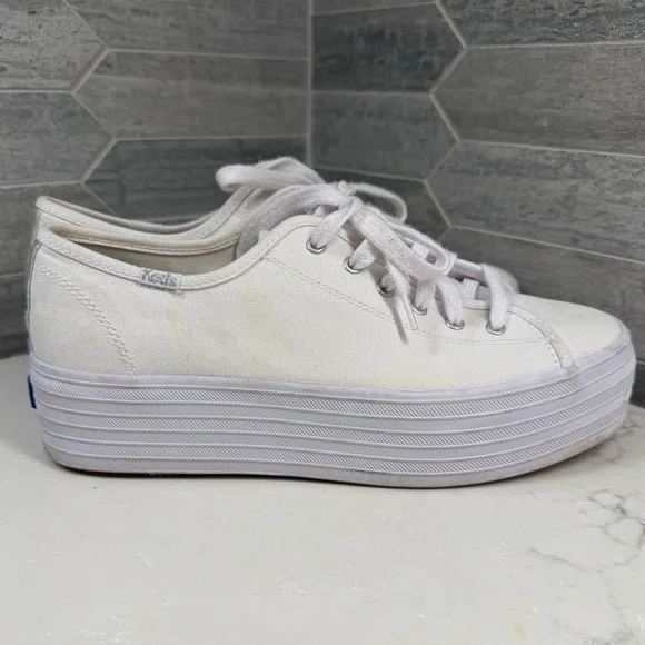 Keds Women's triple kick white Platform Sneakers - Picture 3 of 13